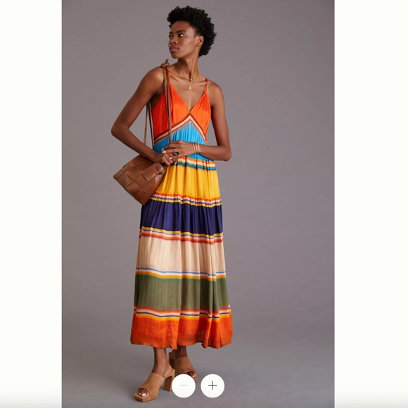 Anthropologie Tanvi Kedia Multicolor Stripe Dress NWT XL - Picture 1 of 5